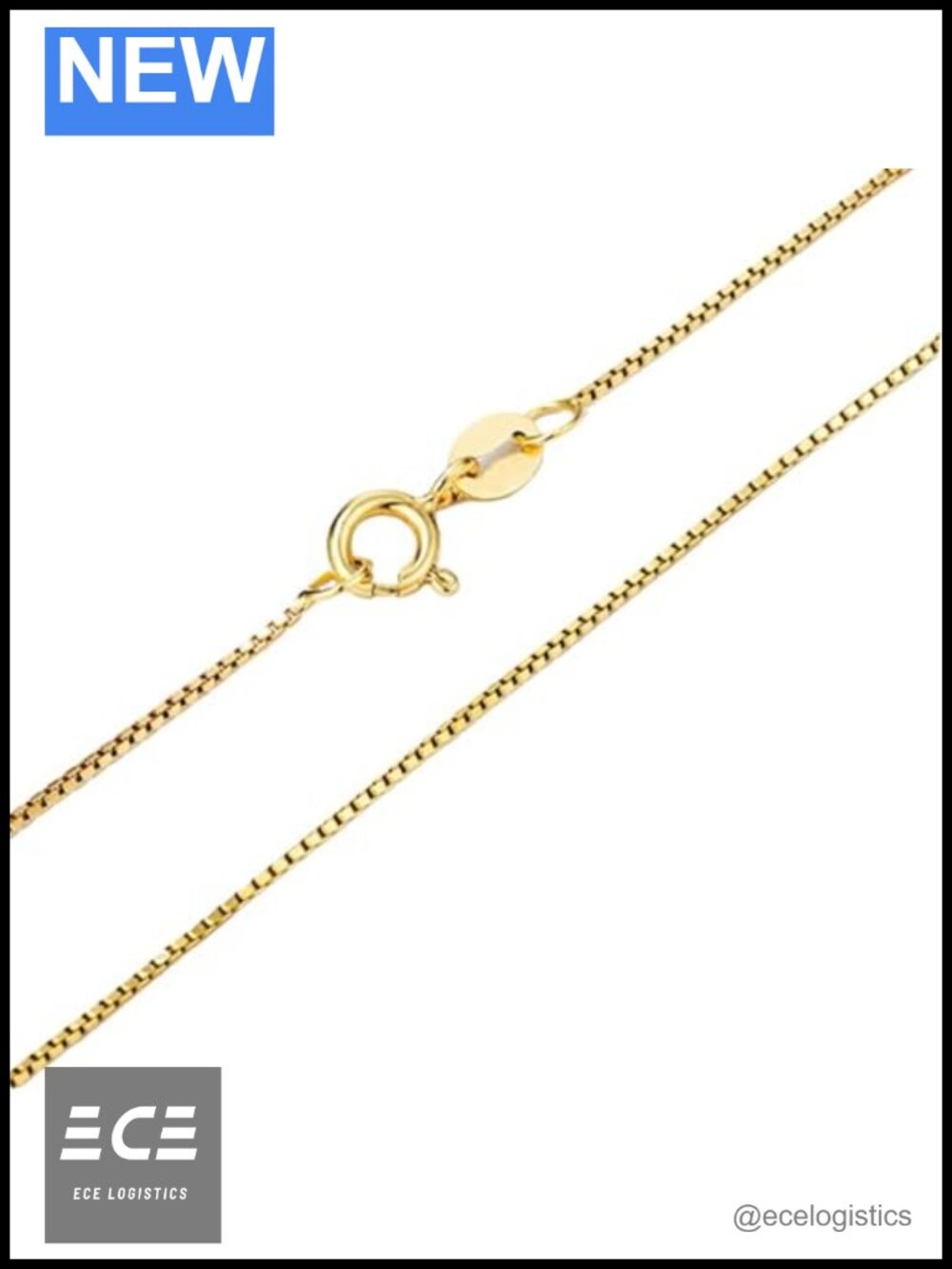 14K Yellow Gold Box Chain Necklace for Women Men Layering Fine Jewelry